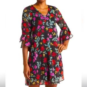 NWT - Calvin Klein Floral Poet Sleeve Dress